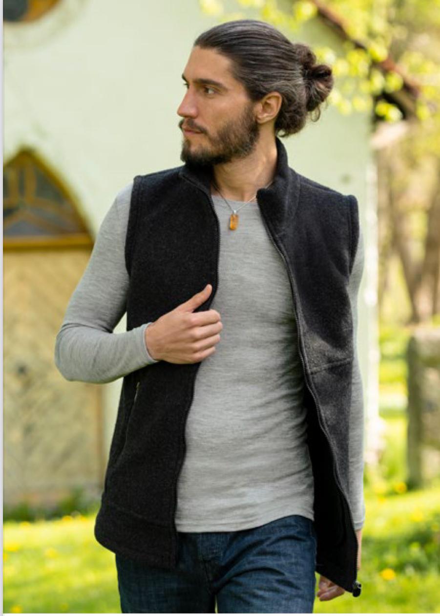 Gilet uomo donna in pile di lana Lana merino Vergine 100% - Engel